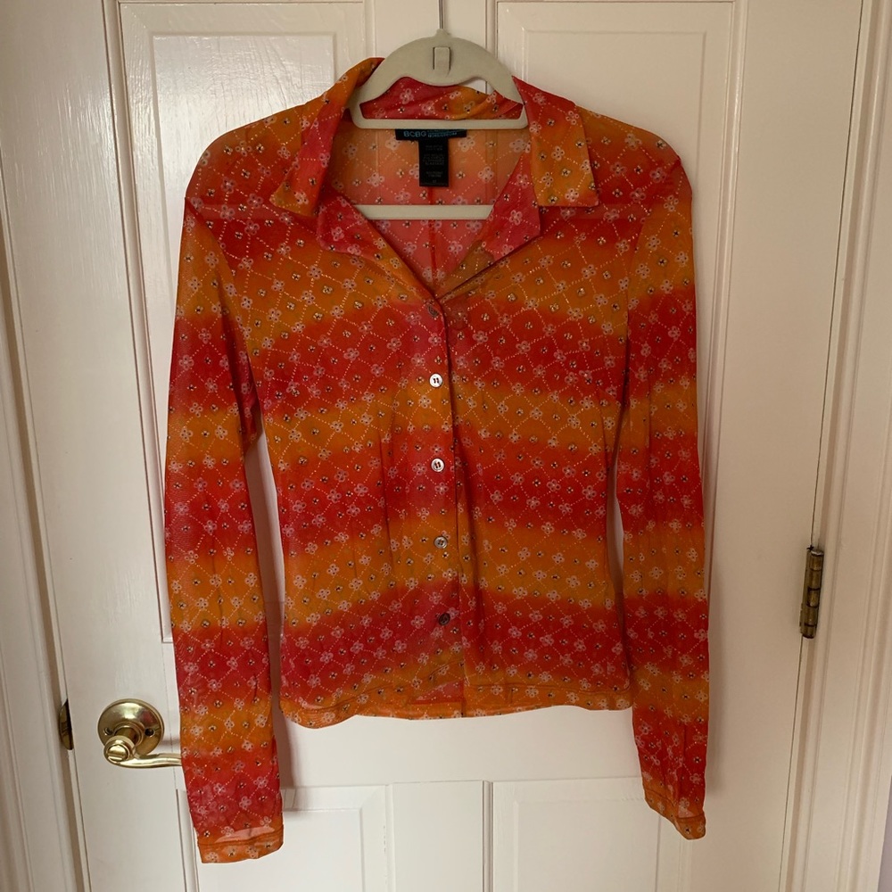 Orange shaded bottom down BCBG blouse